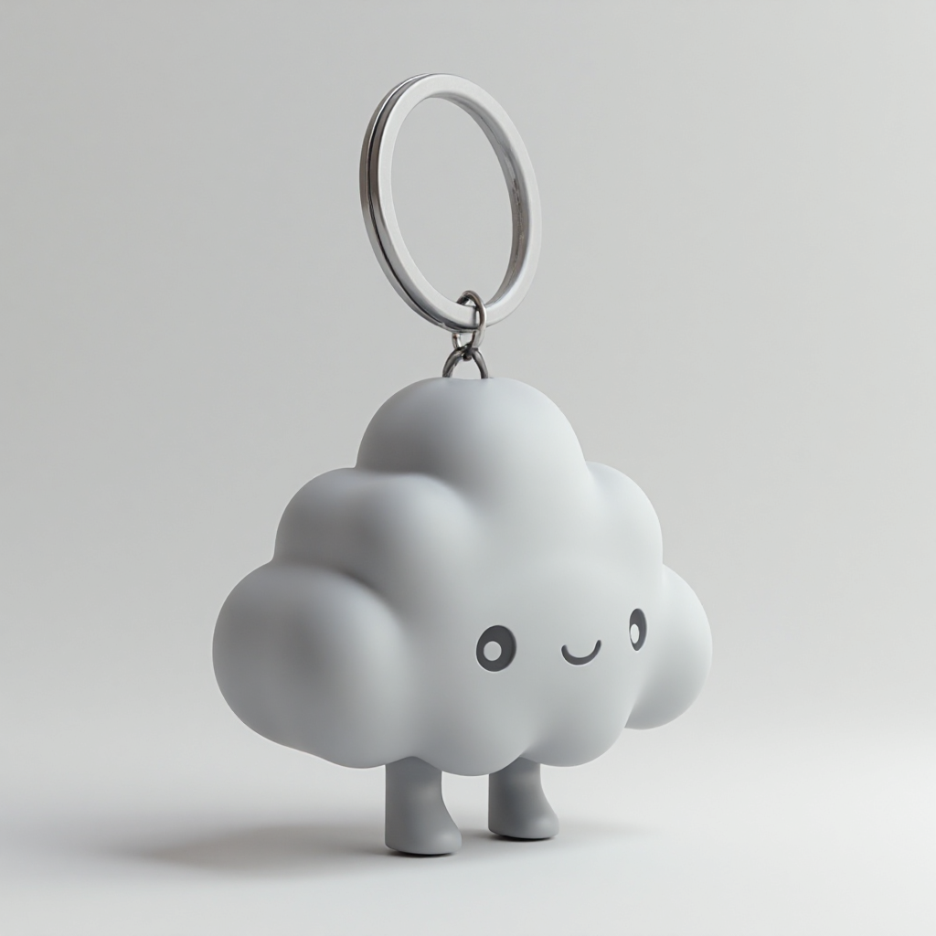 Happy Clouds Keychain free 3D printable STL