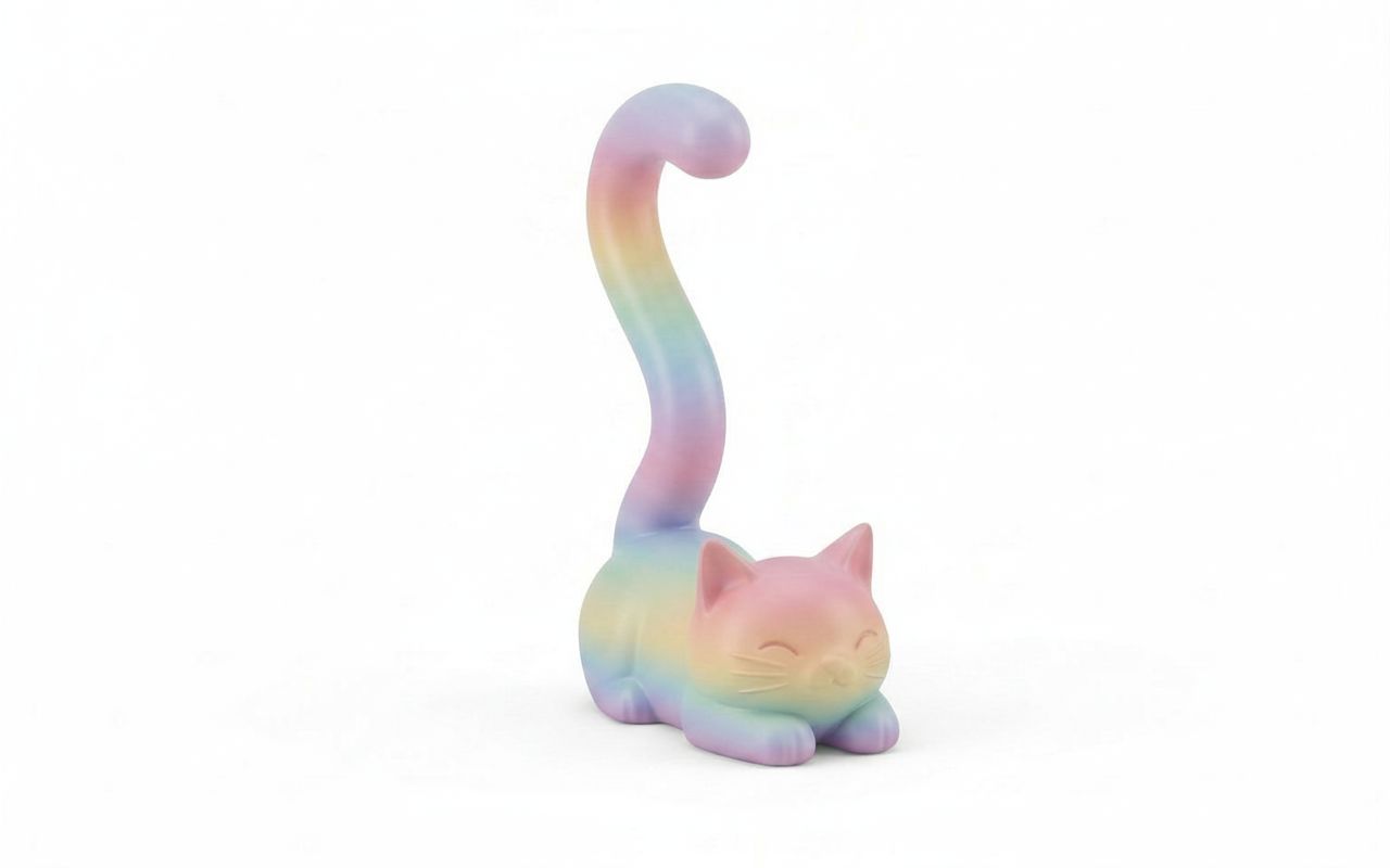 Rainbow Cat Figurine free 3D printable STL