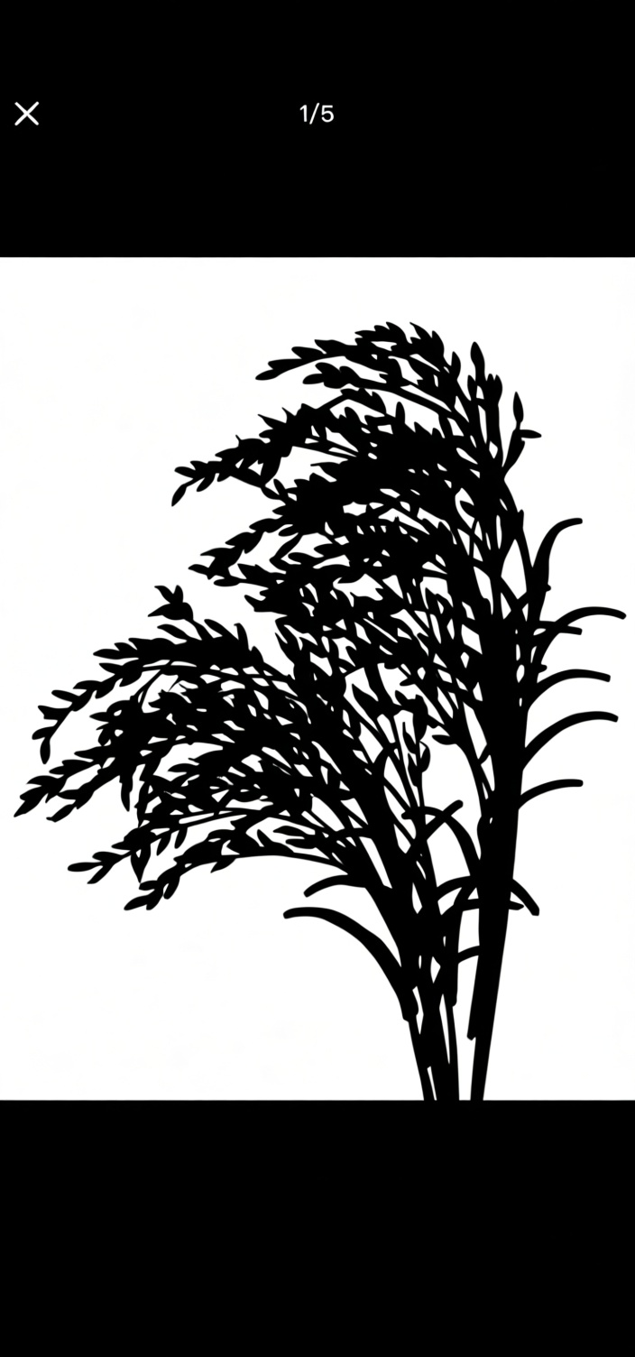 Wheat Plant Silhouette free 3D printable STL