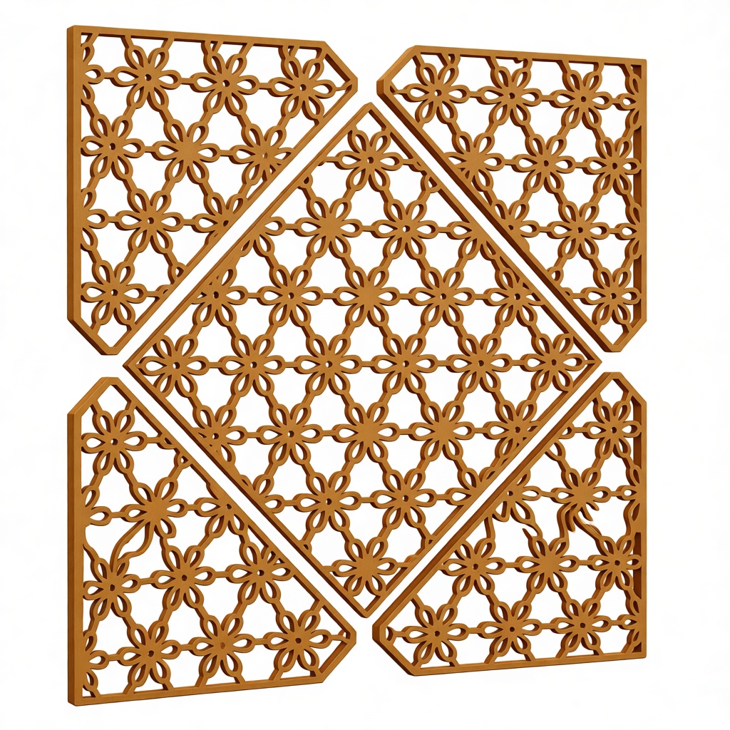 Floral Lattice Panel Set free 3D printable STL
