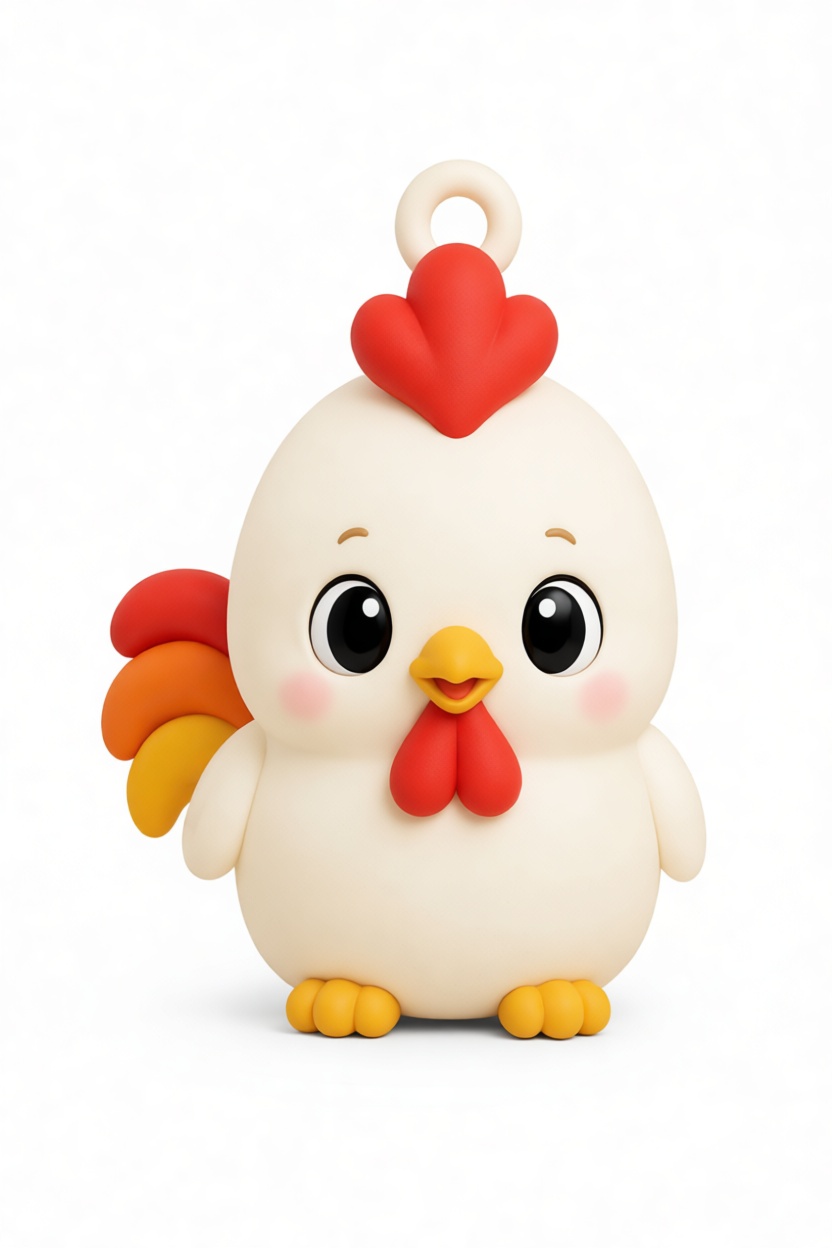 Cartoon Chicken Keychain free 3D printable STL