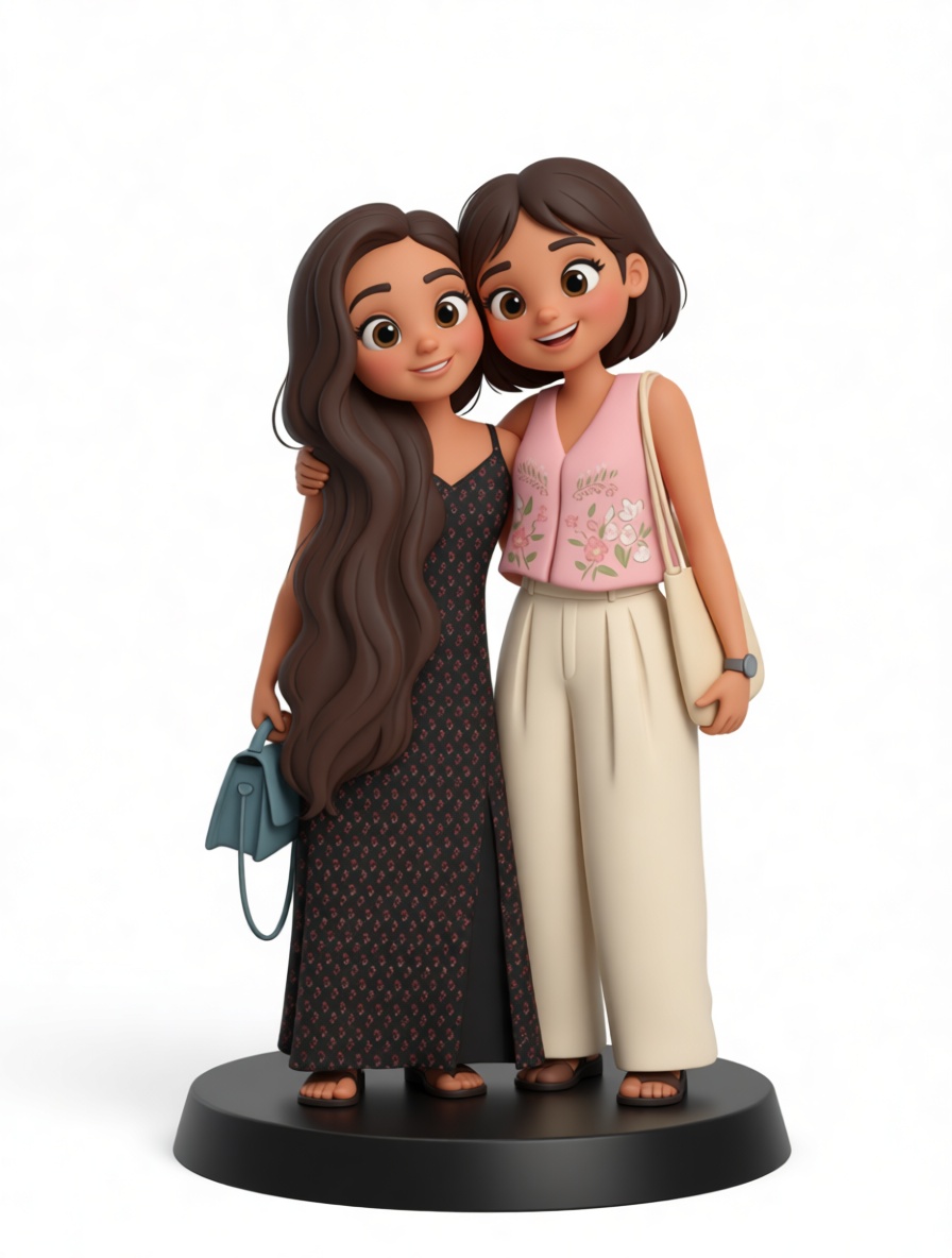 Two Girls Figurine free 3D printable STL
