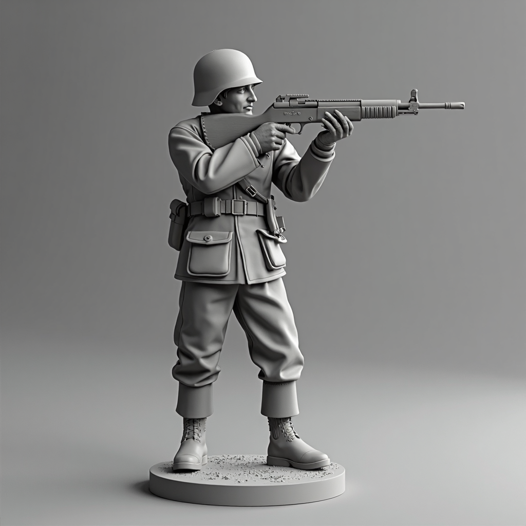 German Infantry Soldier Figurine free 3D printable STL