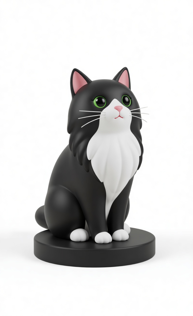 Tuxedo Cat Figurine free 3D printable STL