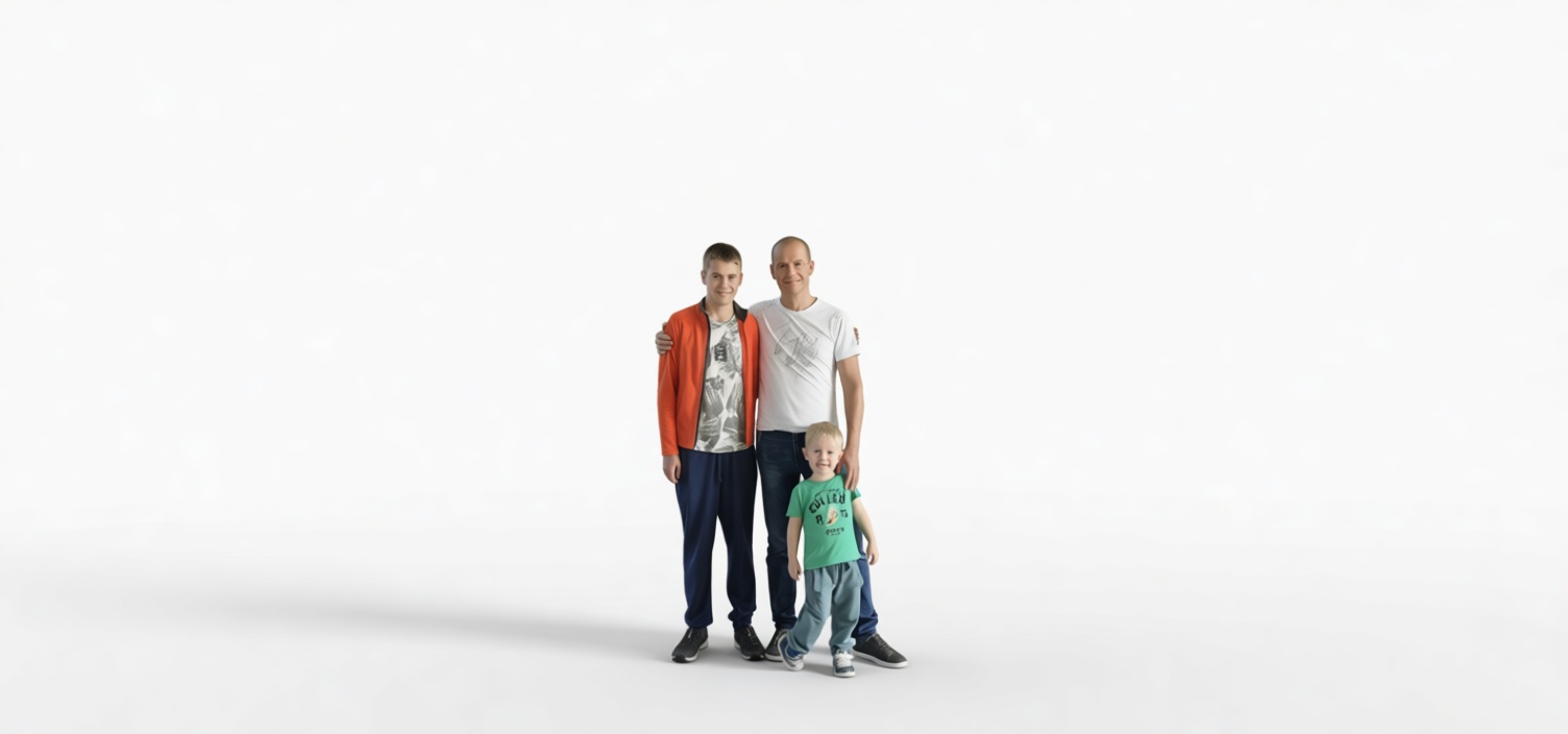 Three Male Figures Model - Free 3D Printable STL File