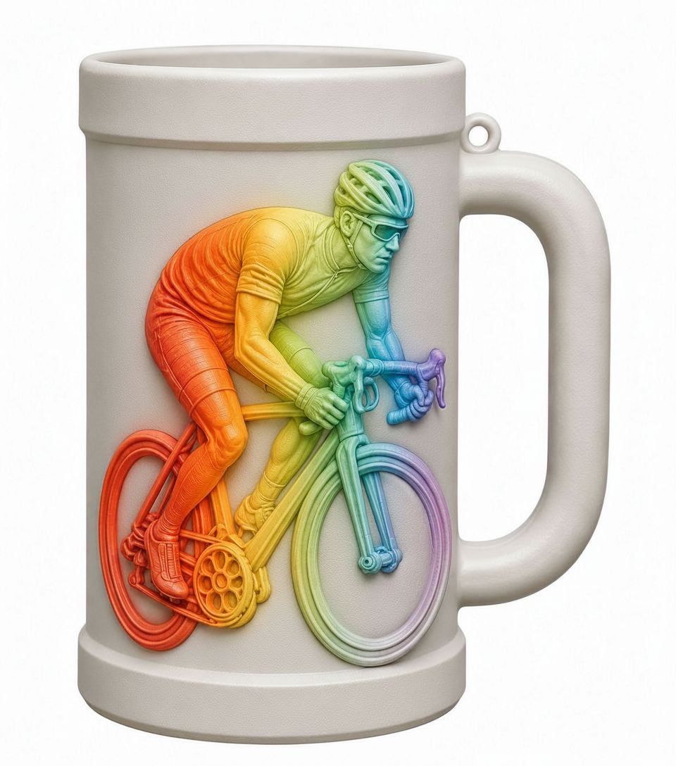 Cyclist Beer Stein free 3D printable STL