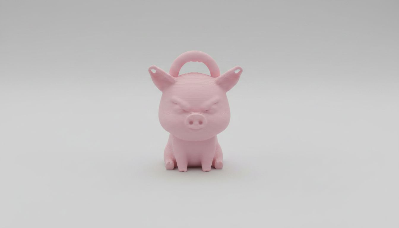 Angry Pig Keychain free 3D printable STL