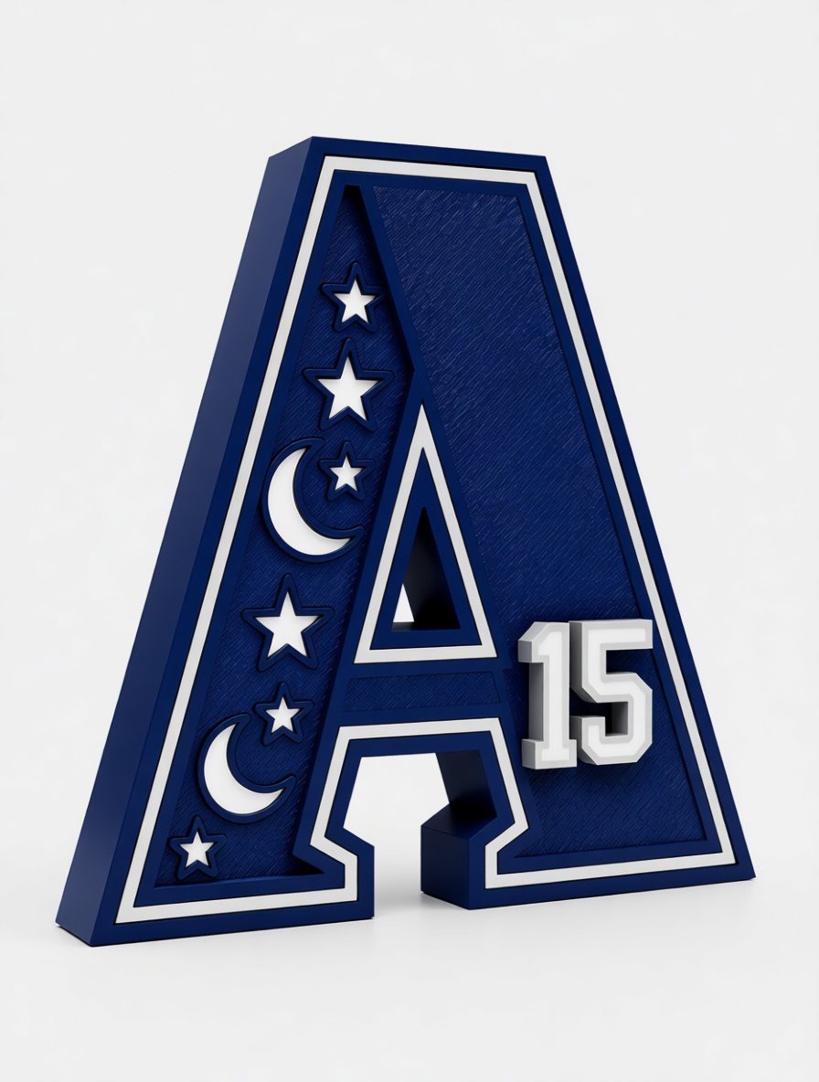 Star Moon Letter A free 3D printable STL
