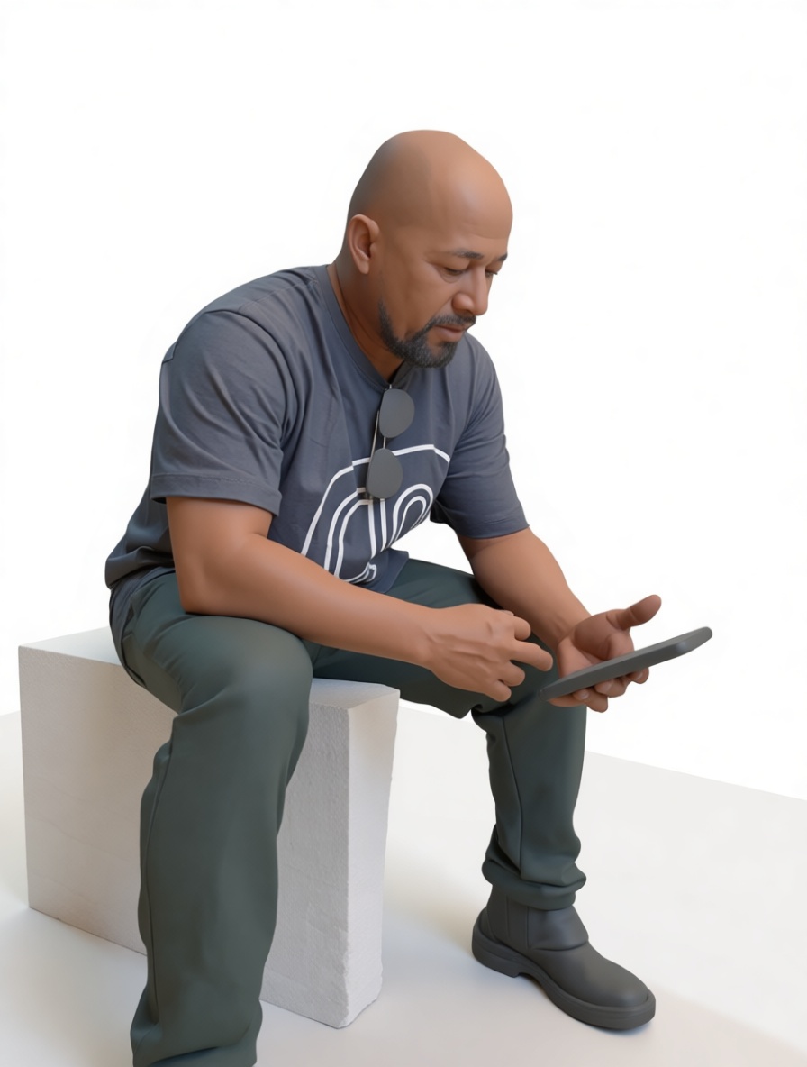 Seated Man Figurine free 3D printable STL