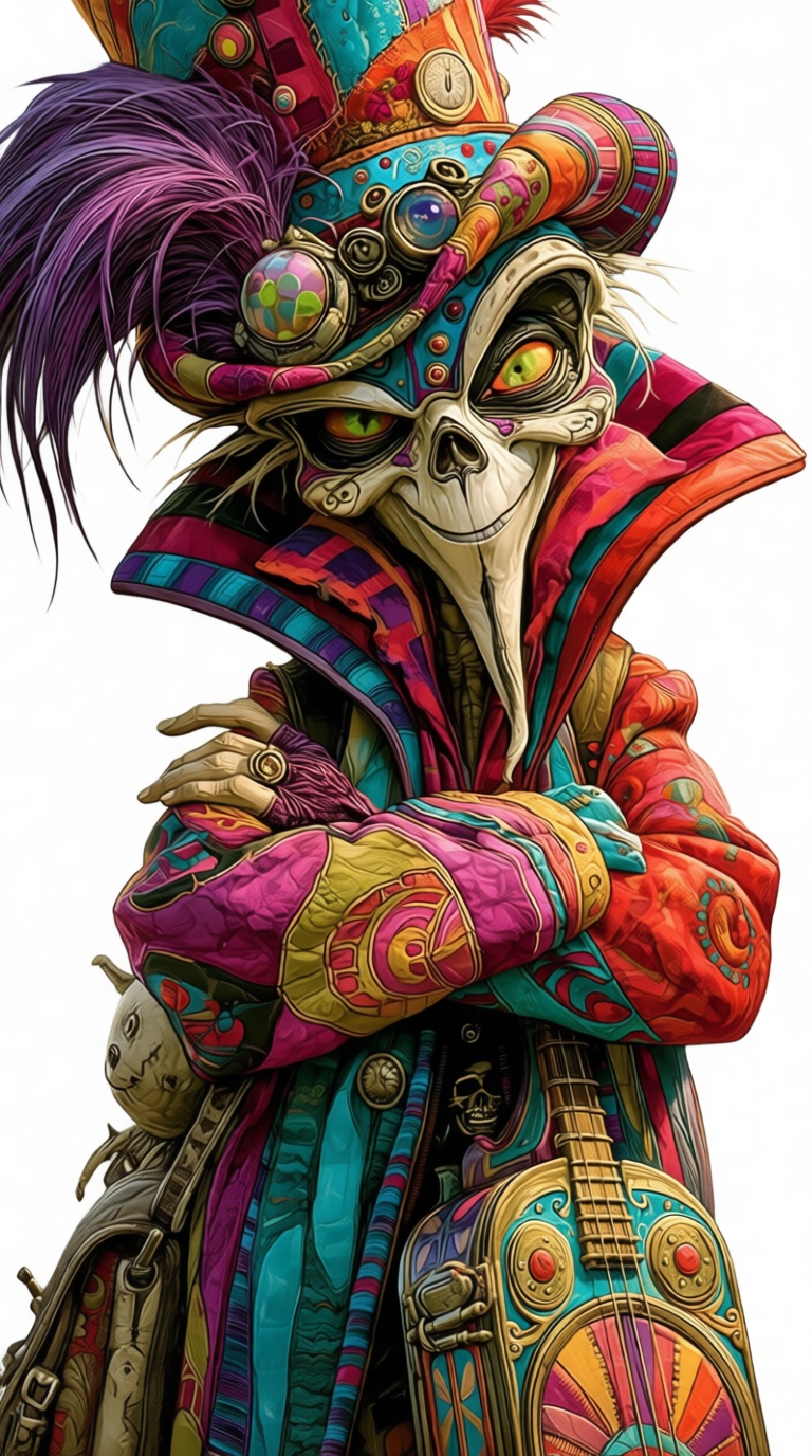 Voodoo Skull Musician Figurine free 3D printable STL