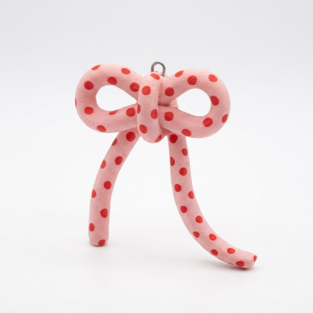 Polka Dot Bow Pendant free 3D printable STL