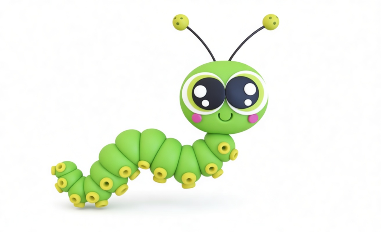 Cute Cartoon Caterpillar Figurine free 3D printable STL