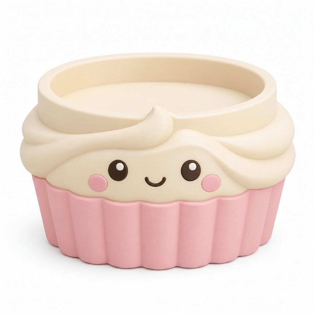 Kawaii Cupcake Planter free 3D printable STL