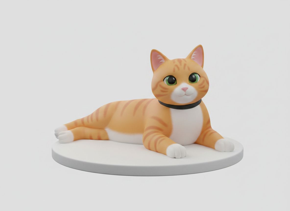 Orange Tabby Cat Figurine free 3D printable STL