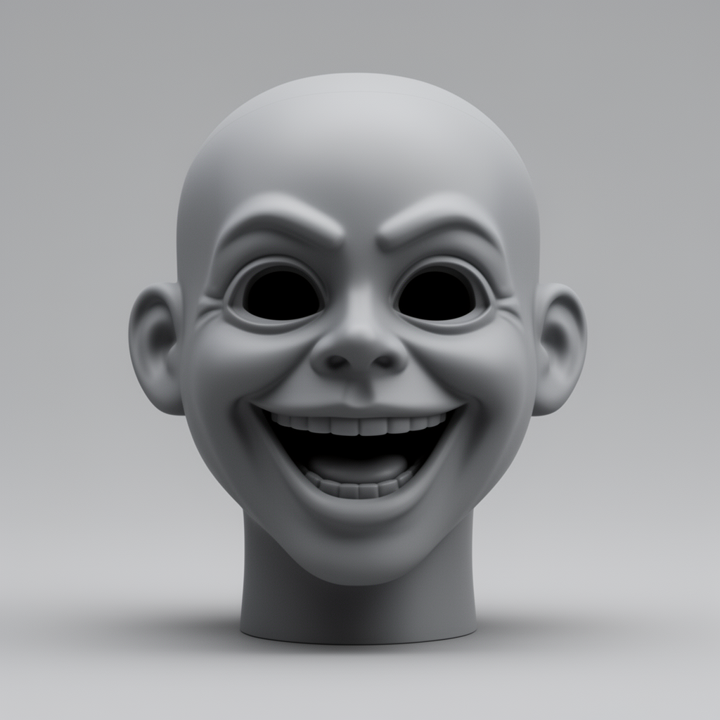 Creepy Ventriloquist Doll Head free 3D printable STL