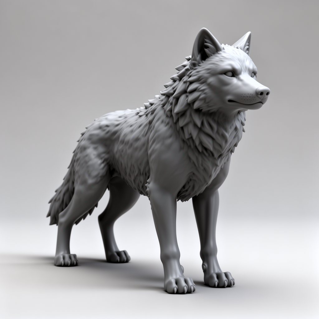 Articular Neon Wolf Figurine free 3D printable STL