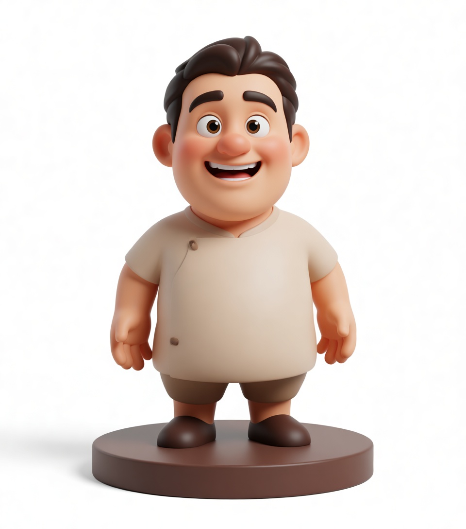 Chubby Cartoon Man Figurine free 3D printable STL