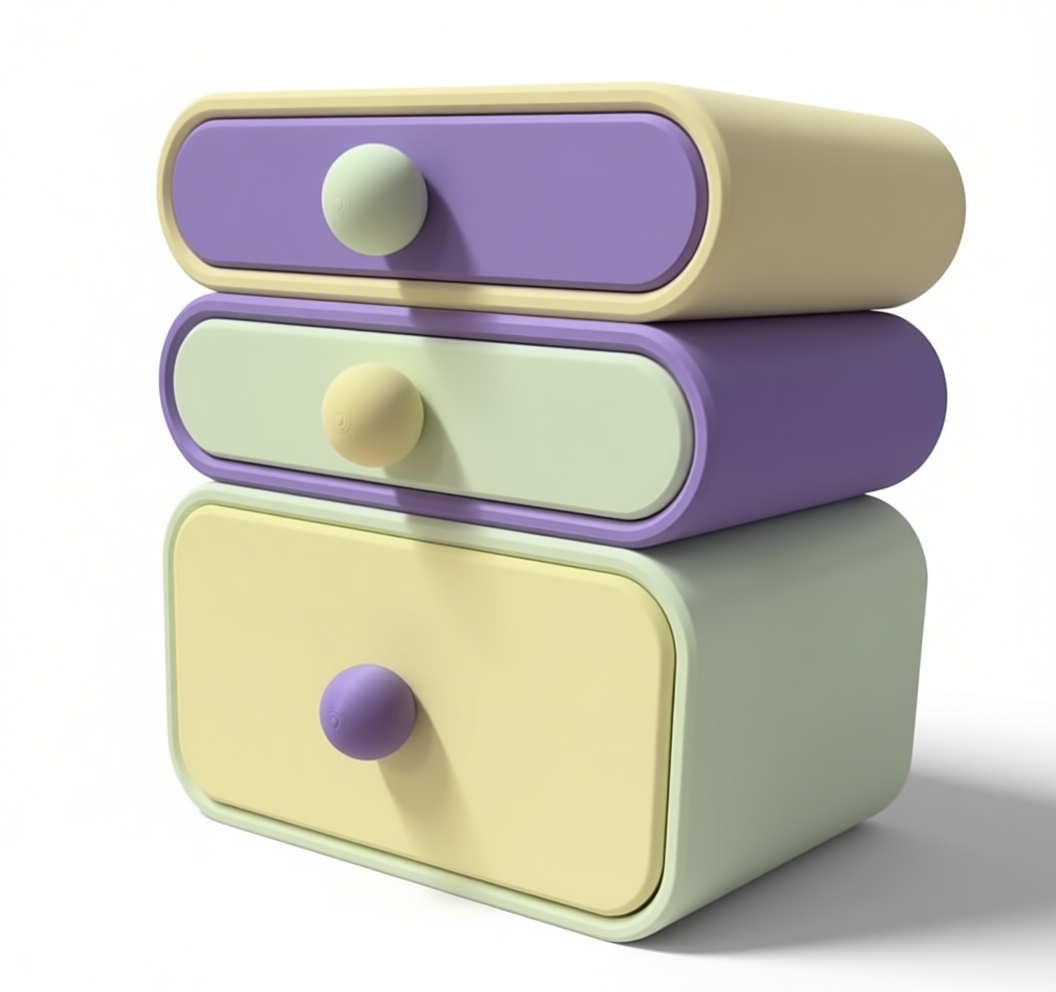 Stacked Rounded Drawers Model free 3D printable STL
