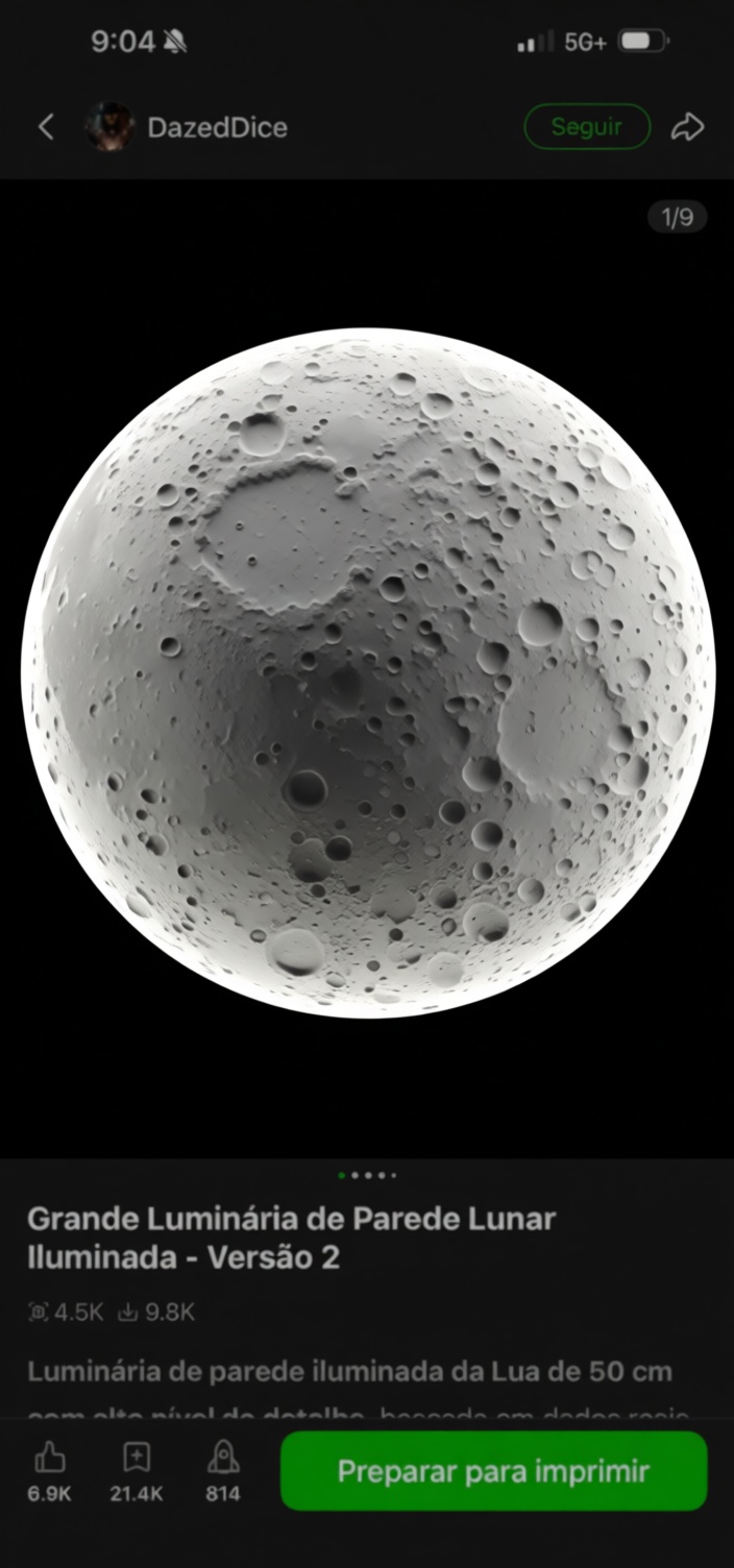 Moon Crater Wall Lamp free 3D printable STL