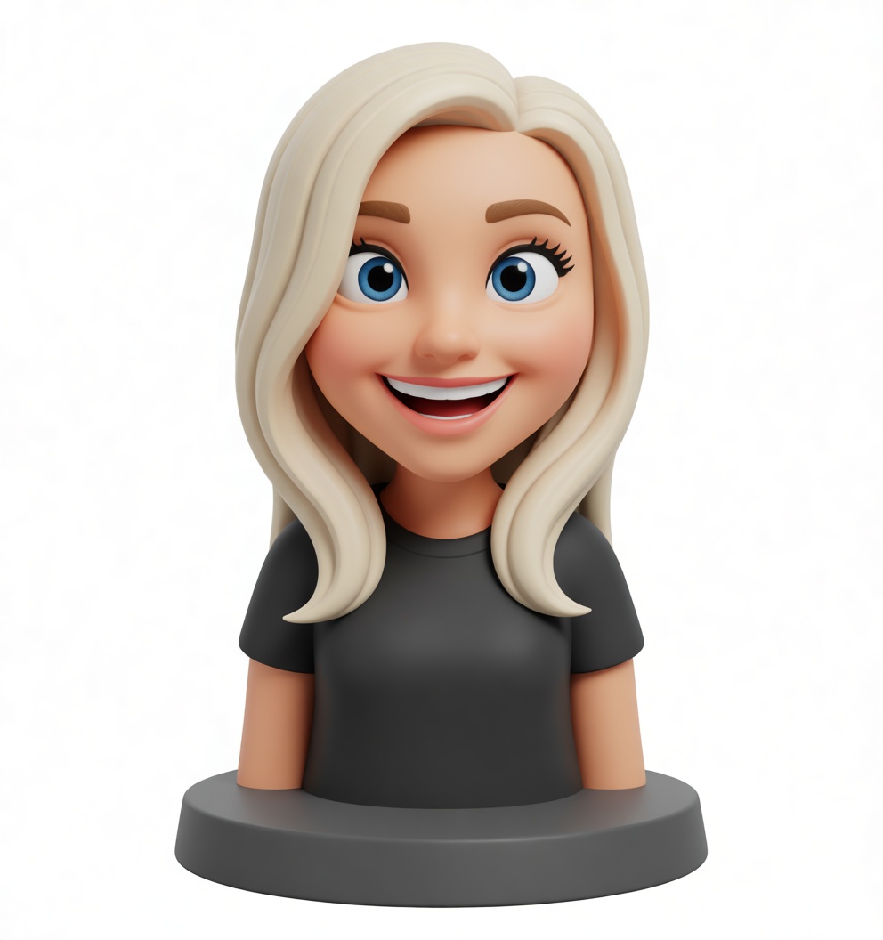 Smiling Blonde Woman Bust free 3D printable STL