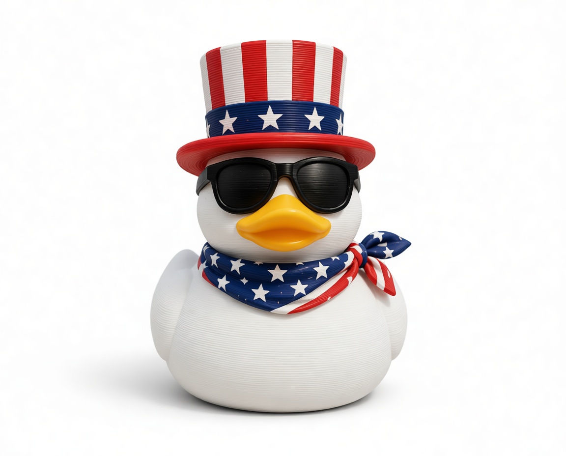 Patriotic Rubber Duck Figurine