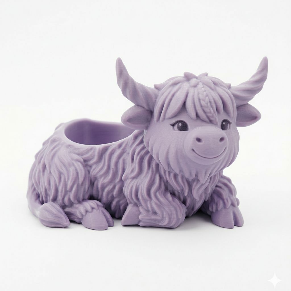 Highland Cow Planter free 3D printable STL