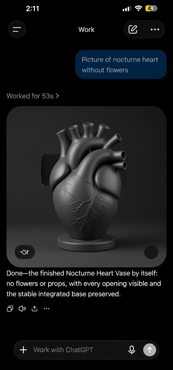 Nocturne Heart Vase free 3D printable STL