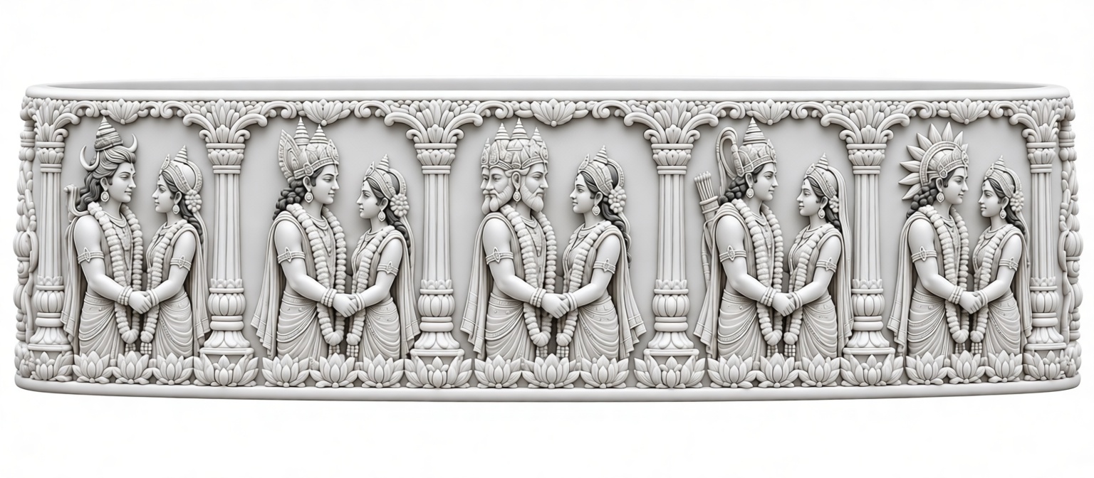 Ram and Sita Relief Sculpture free 3D printable STL