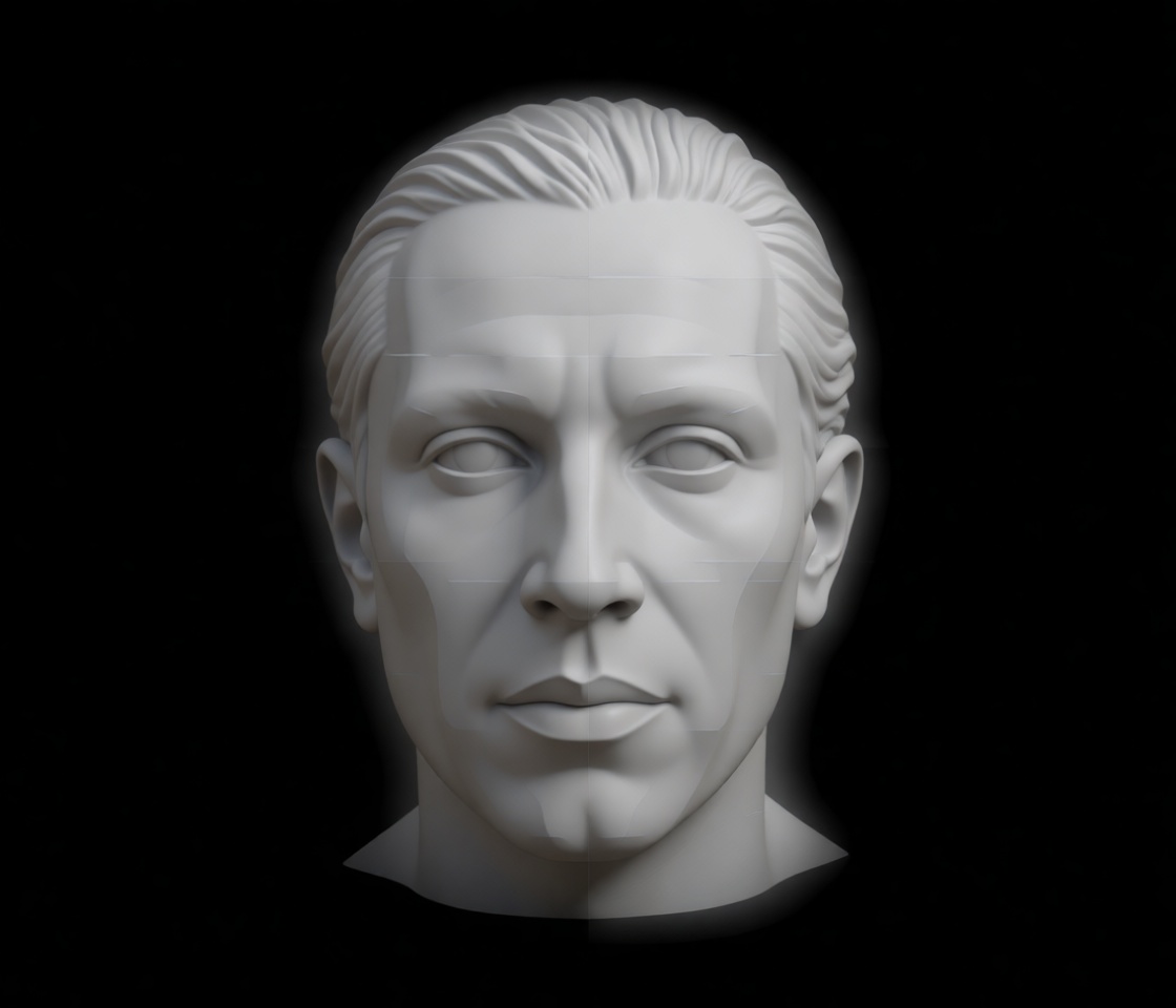 Male Head Study Bust free 3D printable STL