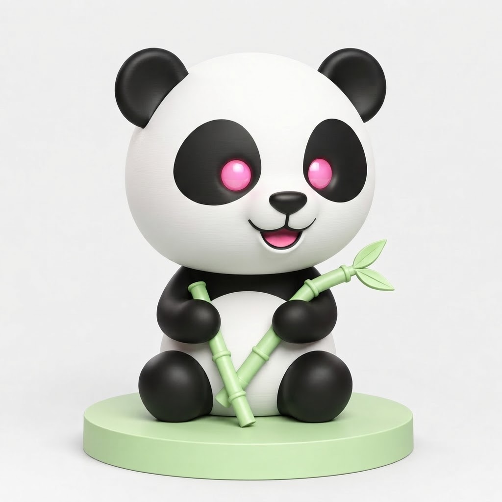 Cute Panda Figurine free 3D printable STL