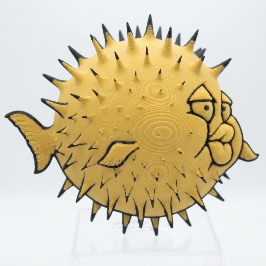 Pufferfish Cartoon Figurine free 3D printable STL