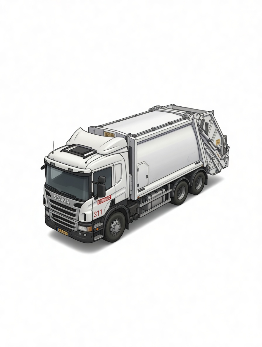 Scania Garbage Truck Model free 3D printable STL