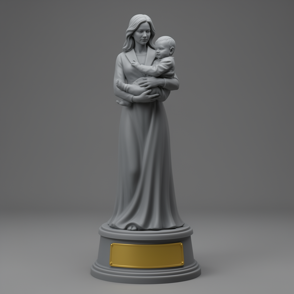 Mother Holding Baby Statue free 3D printable STL