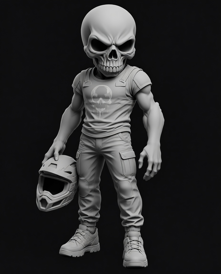 Skull Rider Figurine free 3D printable STL