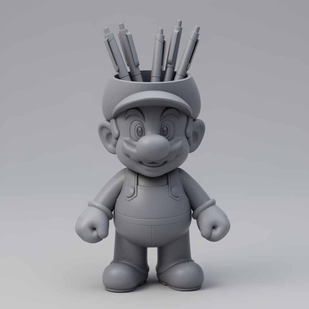Super Mario Pen Holder free 3D printable STL