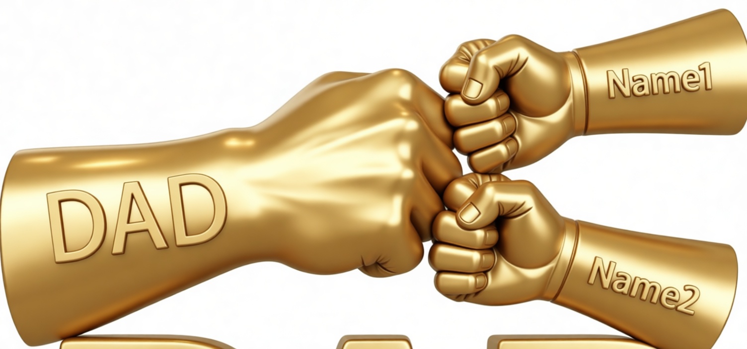 Dad and Kids Fist Bump free 3D printable STL