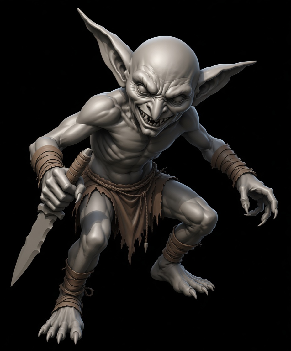 Goblin Warrior Figurine free 3D printable STL