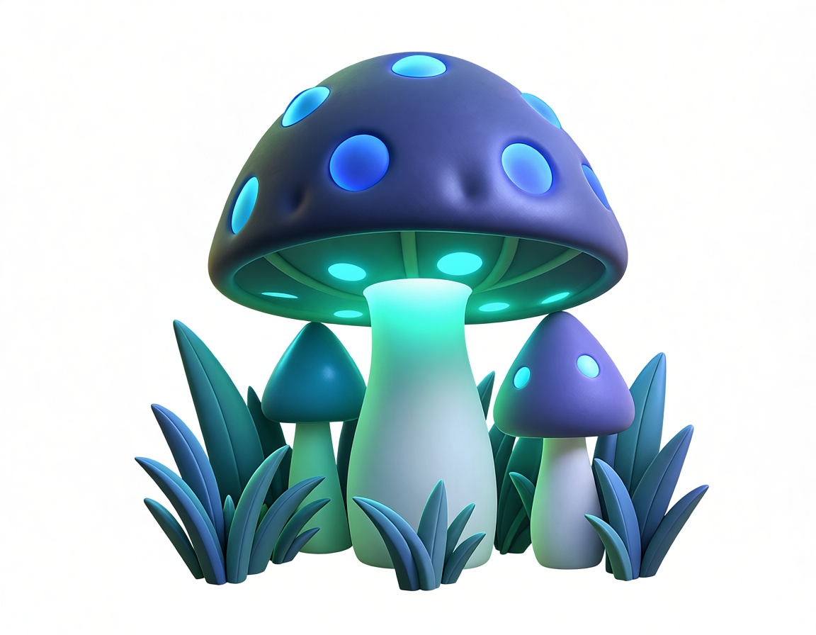 Glowing Fantasy Mushrooms free 3D printable STL