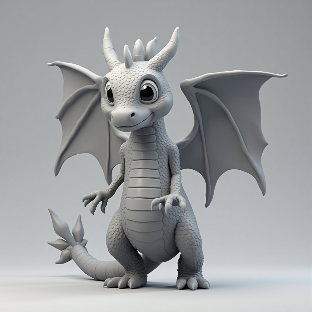 Cartoon Dragon Figurine free 3D printable STL