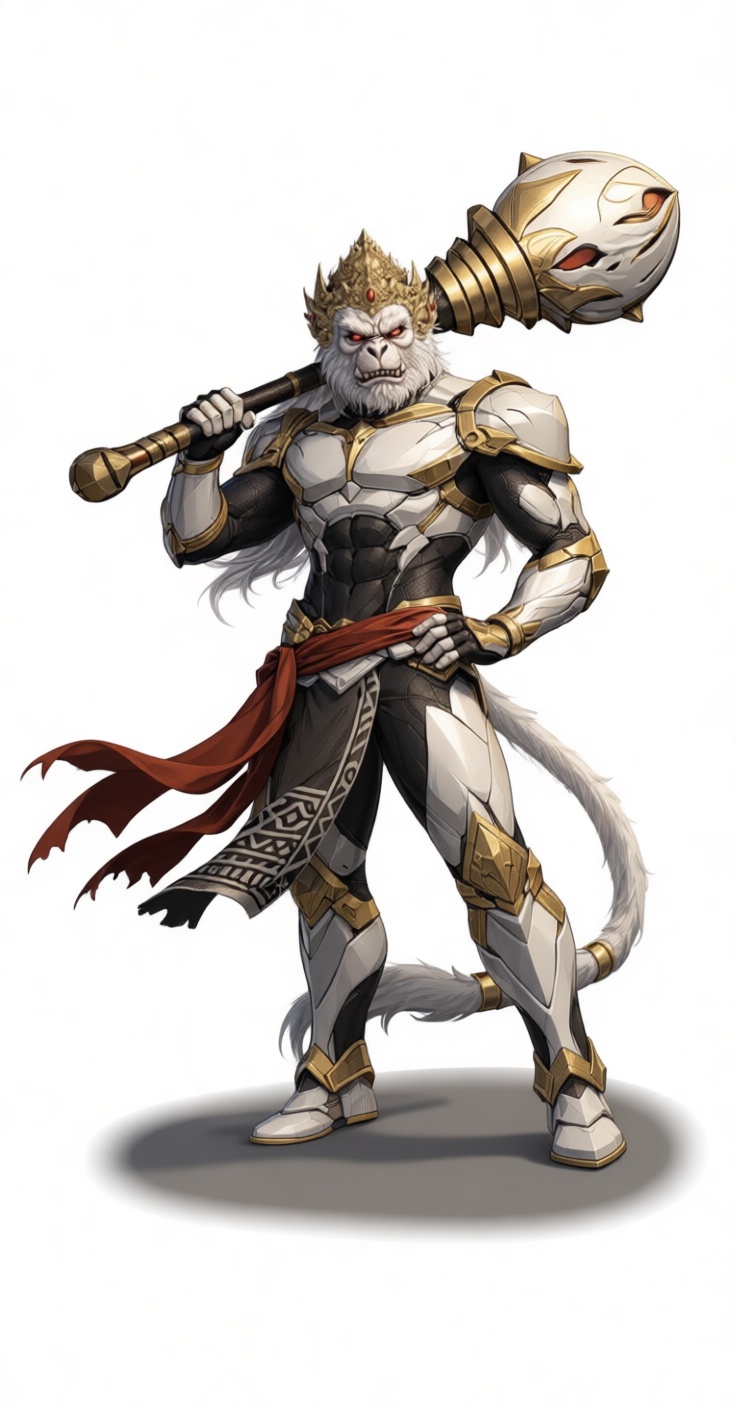 White Hanuman Warrior Figurine free 3D printable STL
