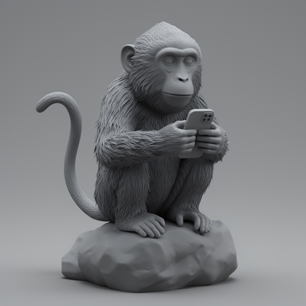 Realistic Monkey Figurine free 3D printable STL