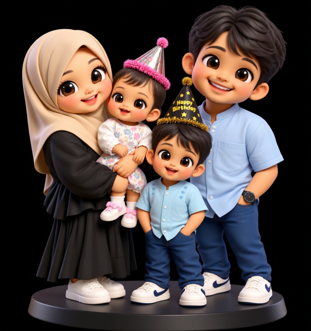 Muslim Family Figurine free 3D printable STL