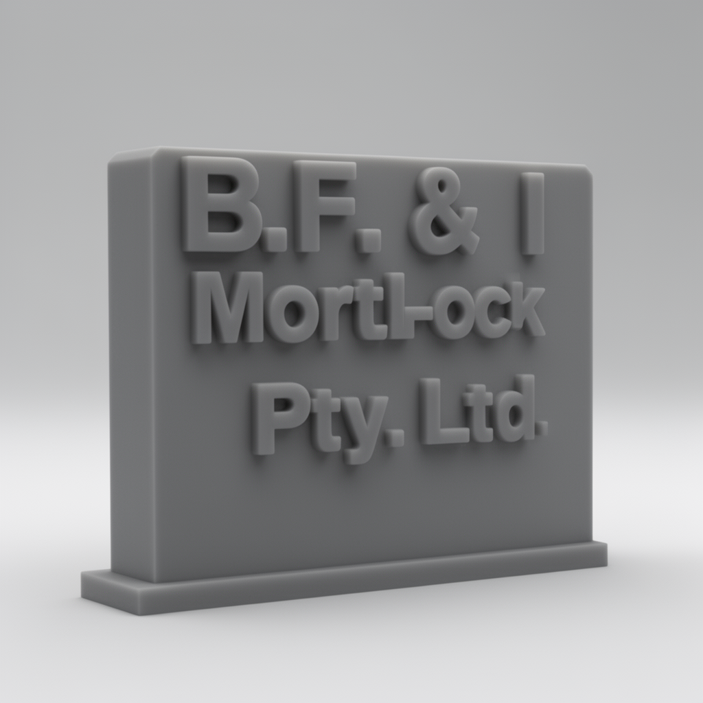 B F & I Mortlock Logo free 3D printable STL
