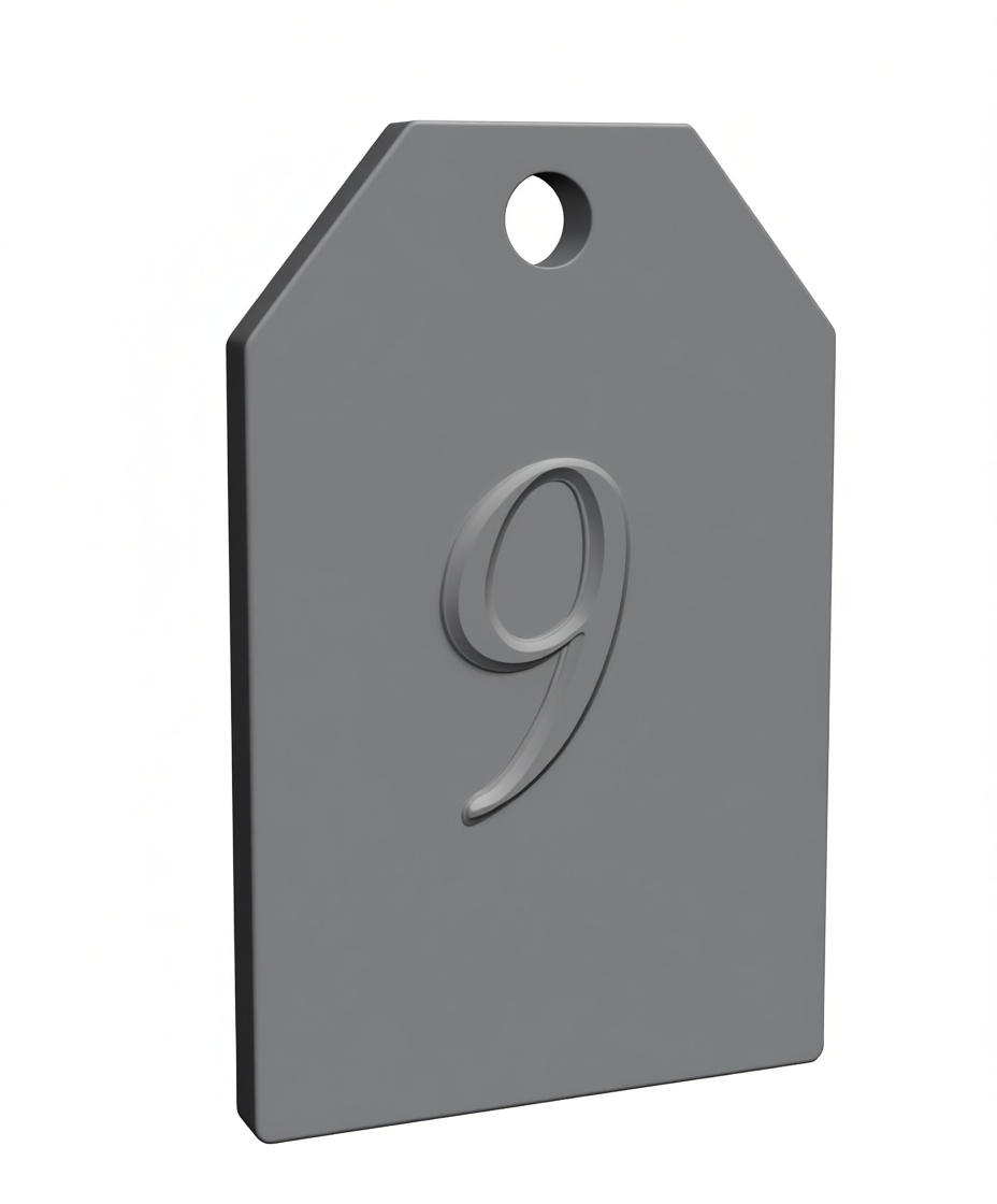 Number 9 Keychain Tag free 3D printable STL