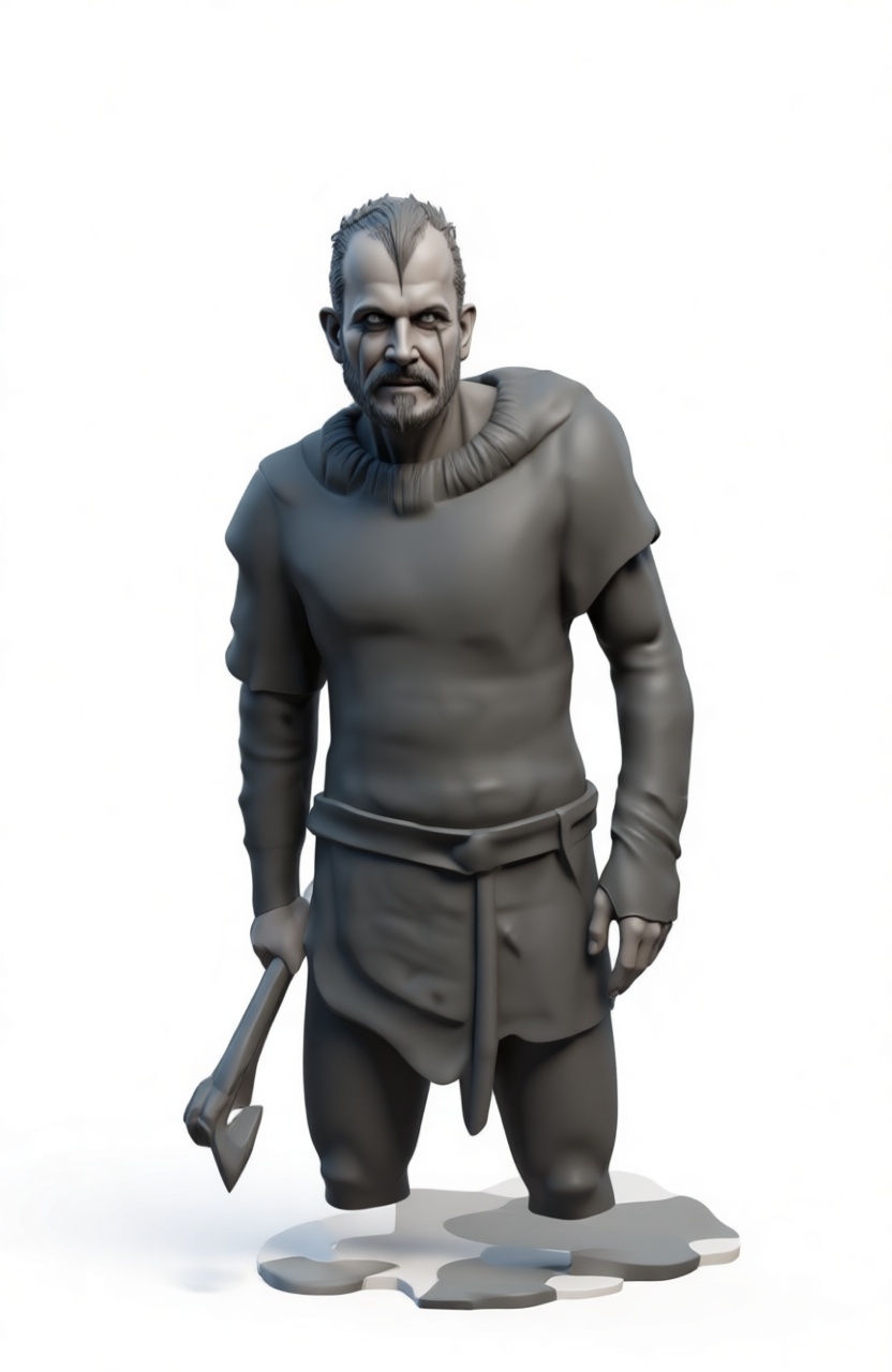 Medieval Peasant Figurine free 3D printable STL