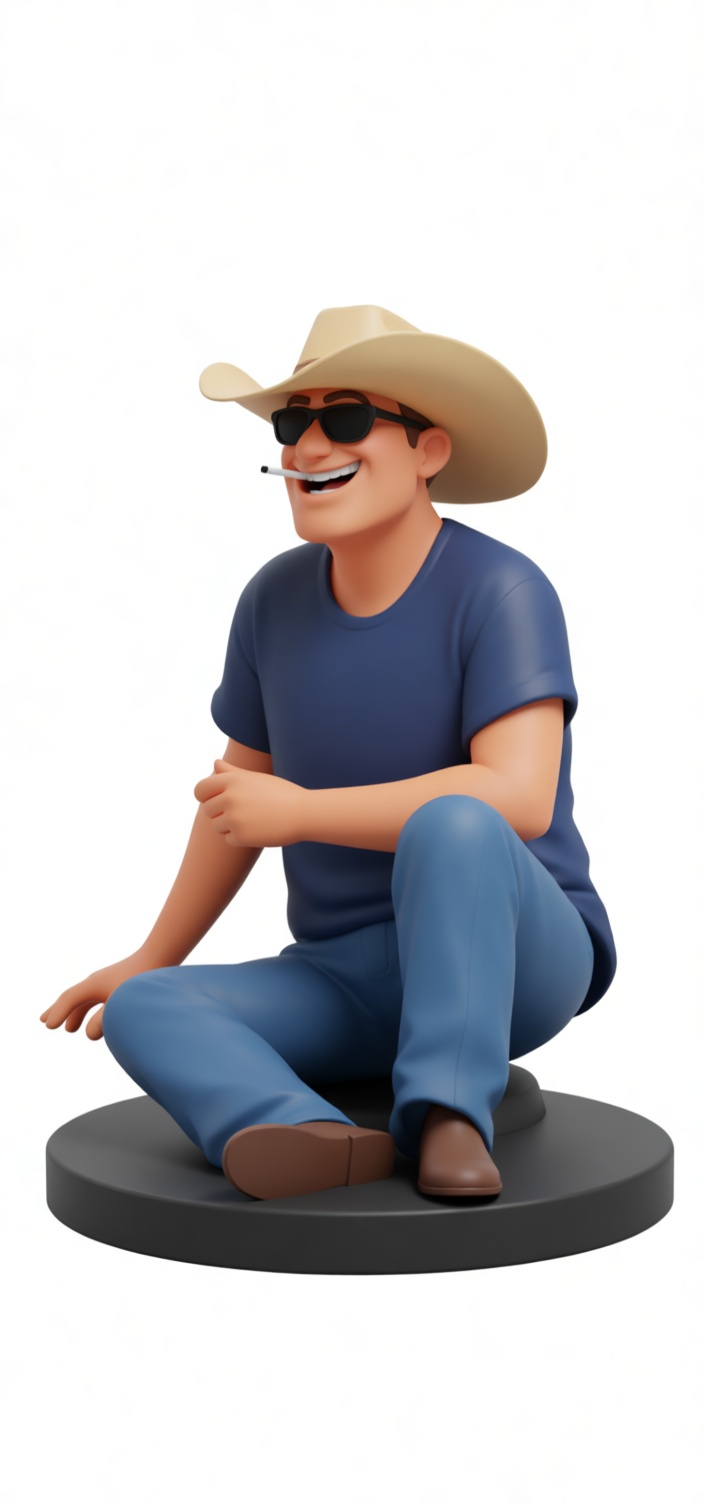 Smiling Cowboy Figurine free 3D printable STL