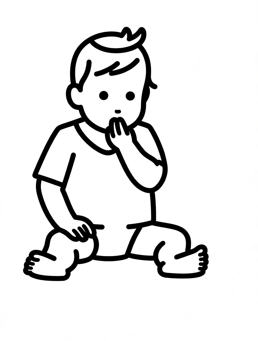 Sitting Baby Illustration free 3D printable STL