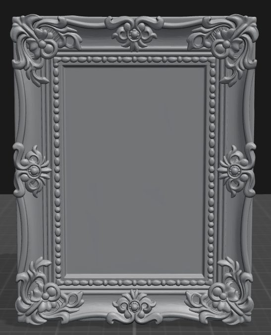 Ornate Baroque Picture Frame free 3D printable STL
