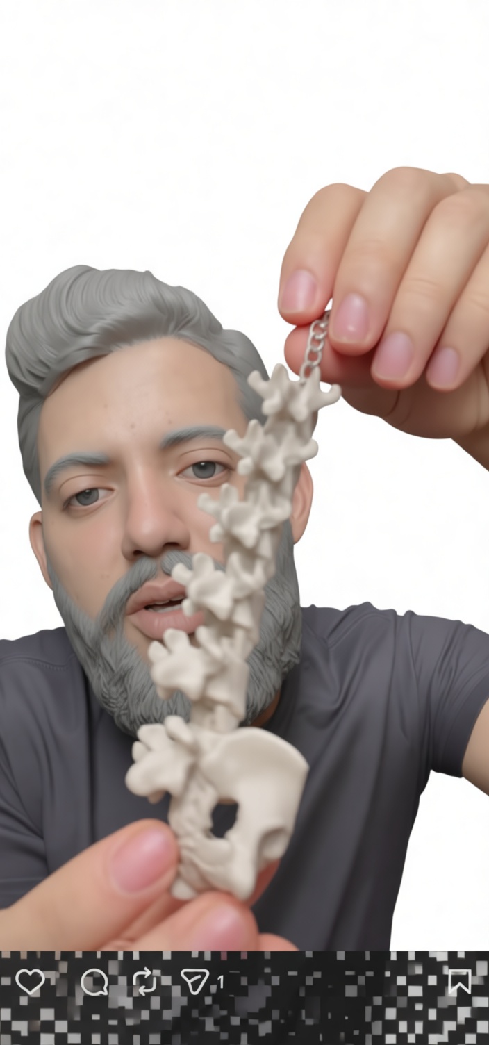 Human Spine Keychain Model free 3D printable STL