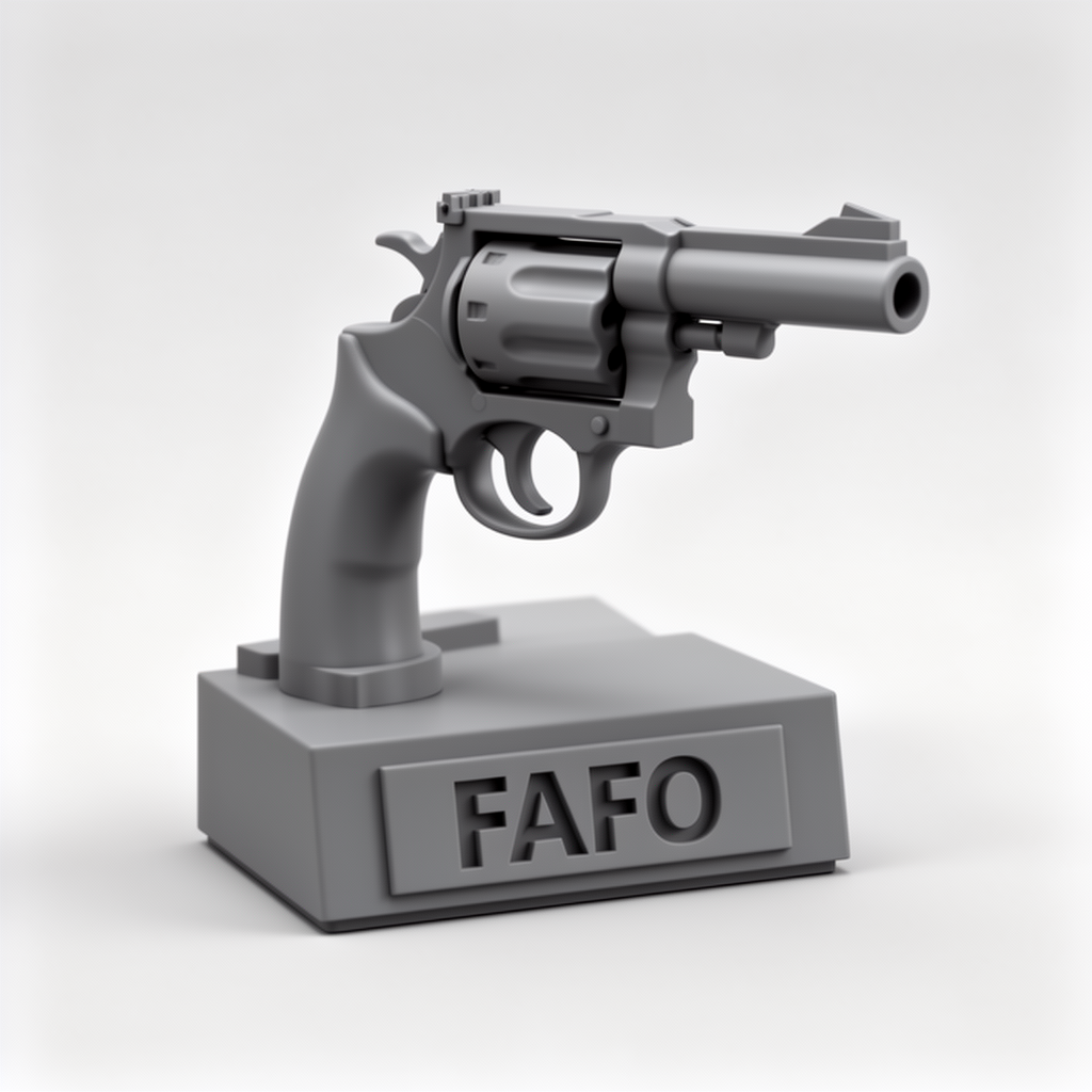 FAFO Revolver Statue free 3D printable STL